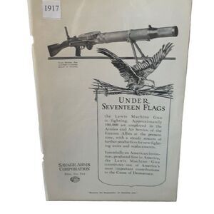 Vintage 1917 Savage Under Seventeen Flags Savage Arms Ad Advertisement